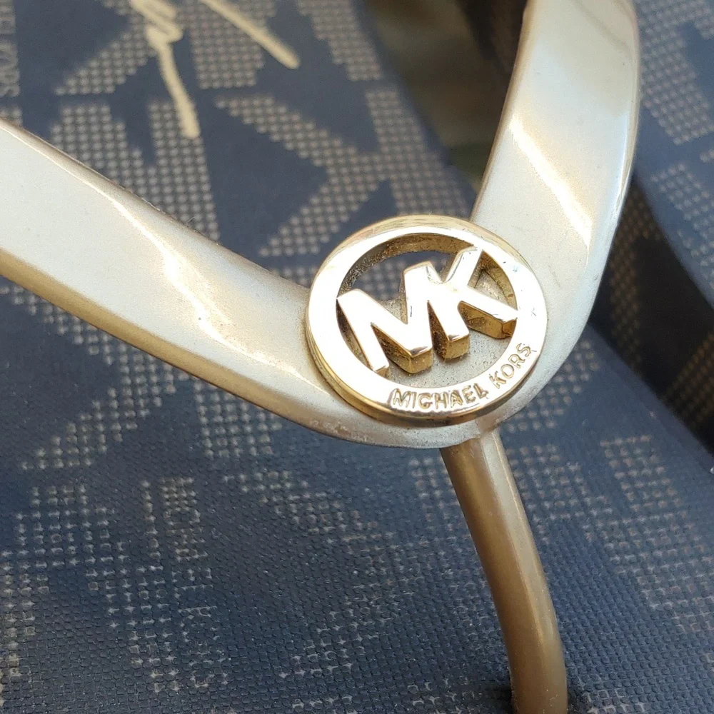 Michael Kors Bedford Gold and Brown Platform Wedge Sandals Women's size 11 - Picture 5 of 17